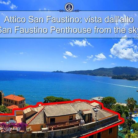Attico San Faustino: Beachfront Villa with Panoramic Sea Views Rapallo Exterior photo